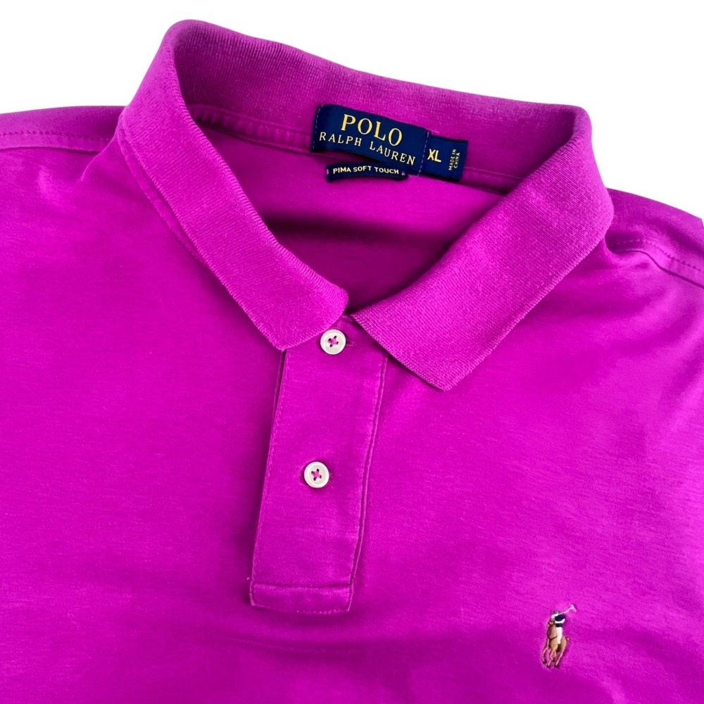 Polo Ralph Lauren Polo Shirt Mens XL Magenta Purple Pima Preppy Casual Summer
